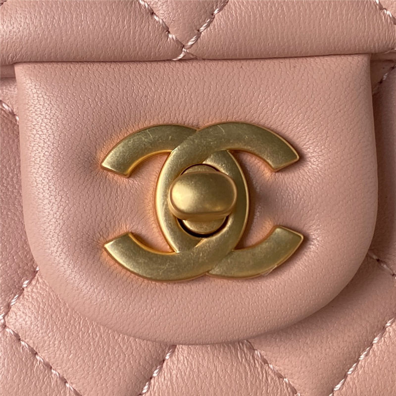 Chanel SUPERMINI FLAP BAG AS4040 Lambskin & Gold-Tone Metal Pink A