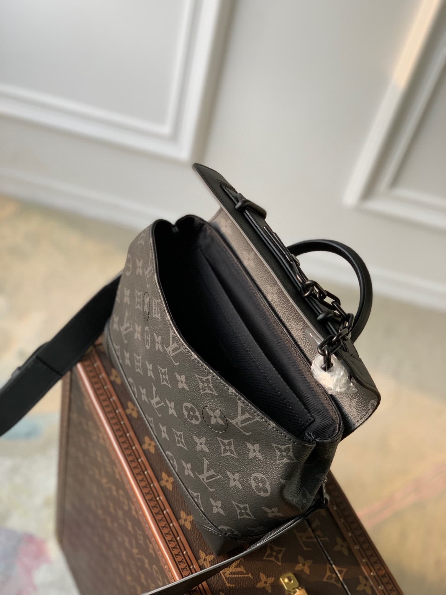 Louis Vuitton Steamer PM Monogram Eclipse coated canvas M46953 High
