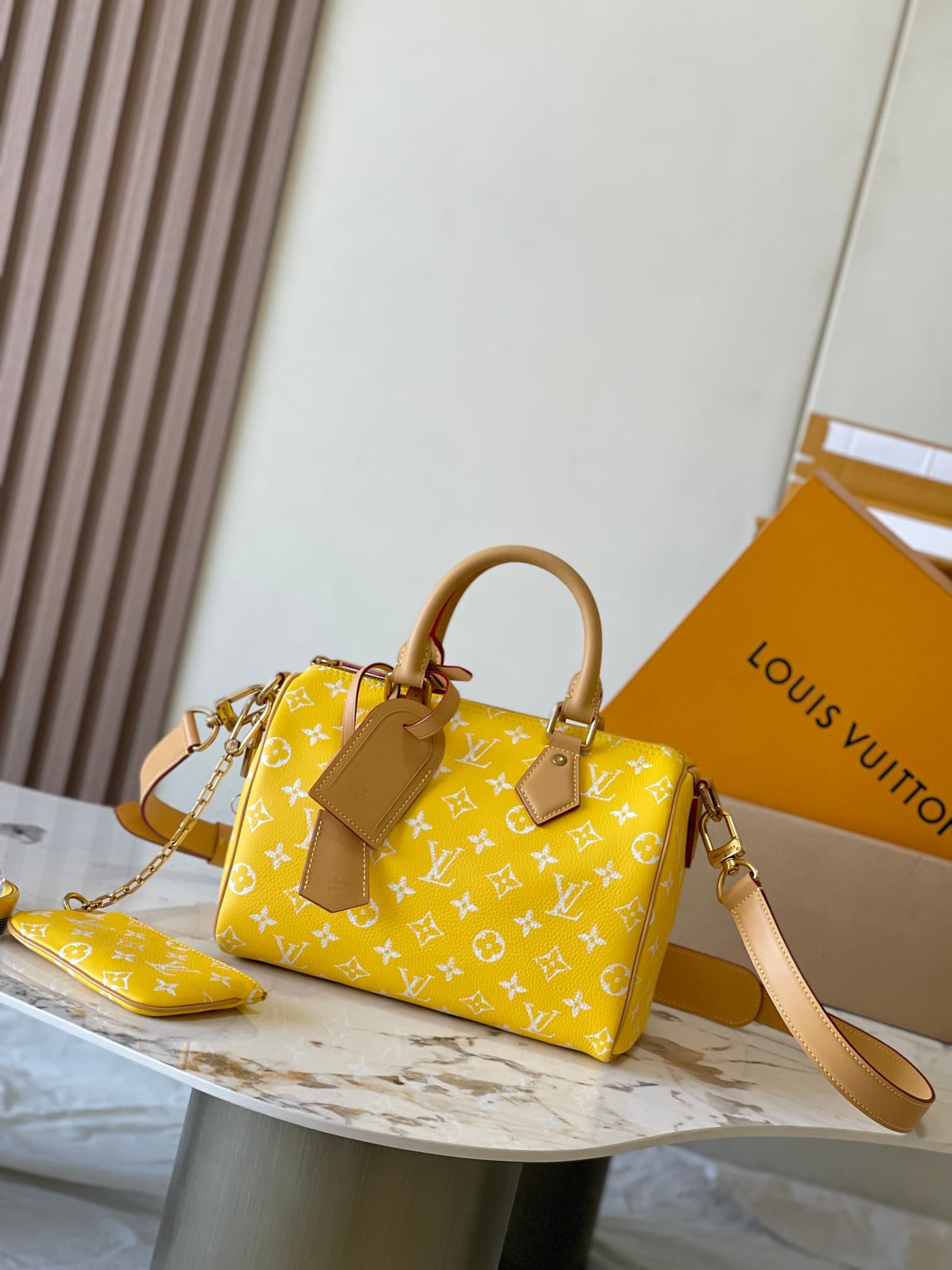 Louis Vuitton Speedy P9 Bandoulière 25 Soft calfskin Monogram Leather M24426 Yellow TOP