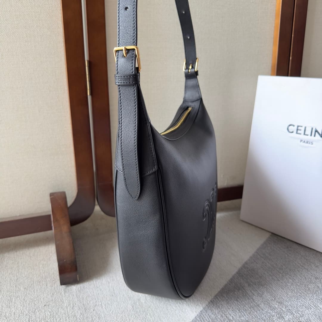 Celine Heloise Bag in Black Supple Grained Calfskin High