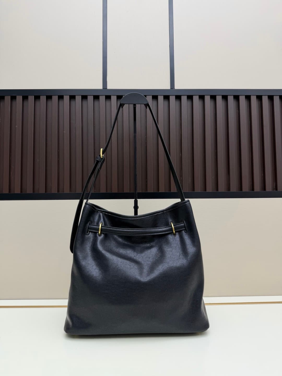 Miu Miu Aventure Calfskin Leather Bucket Bag Black High