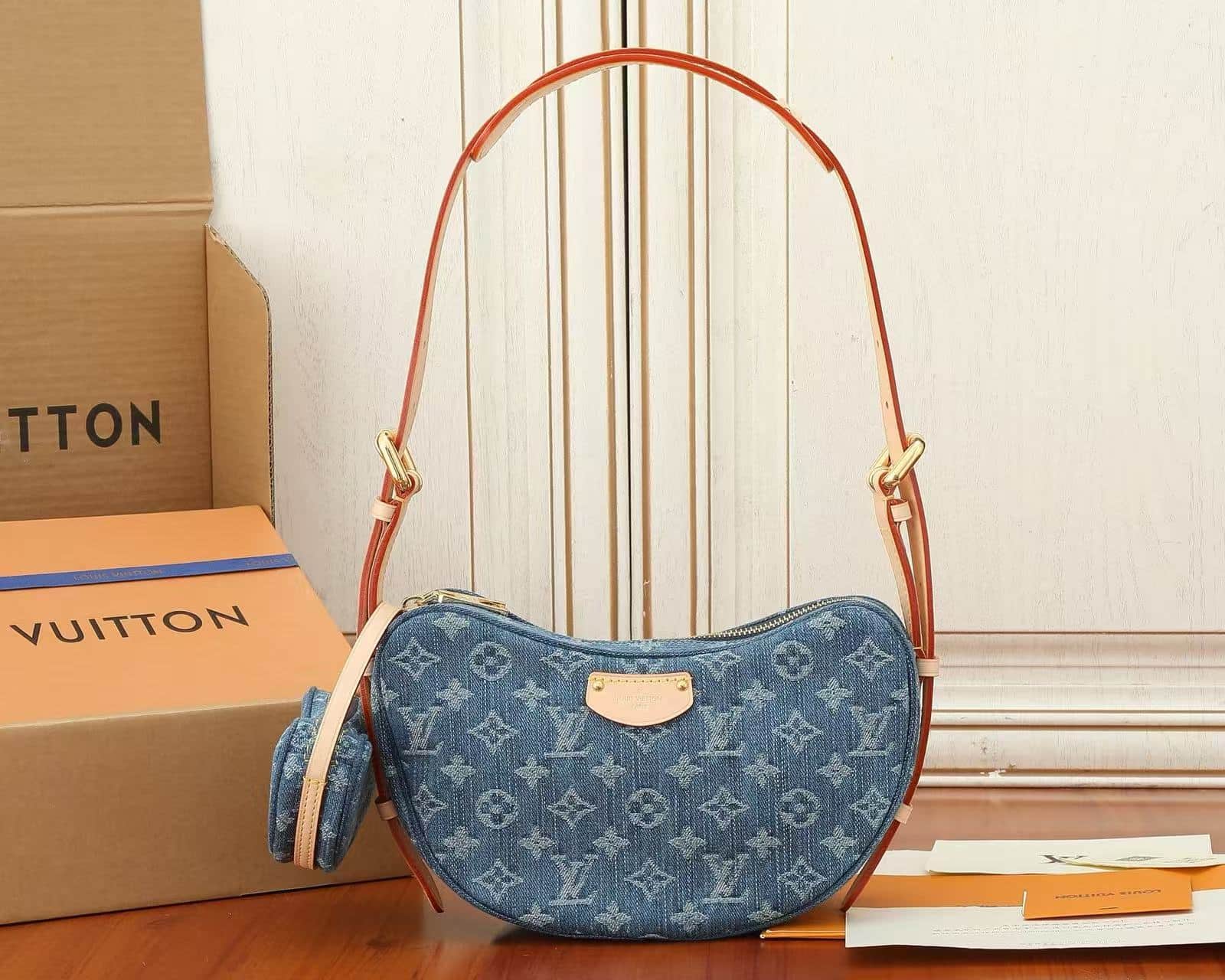Louis Vuitton Croissant MM Monogram Denim M46856 High