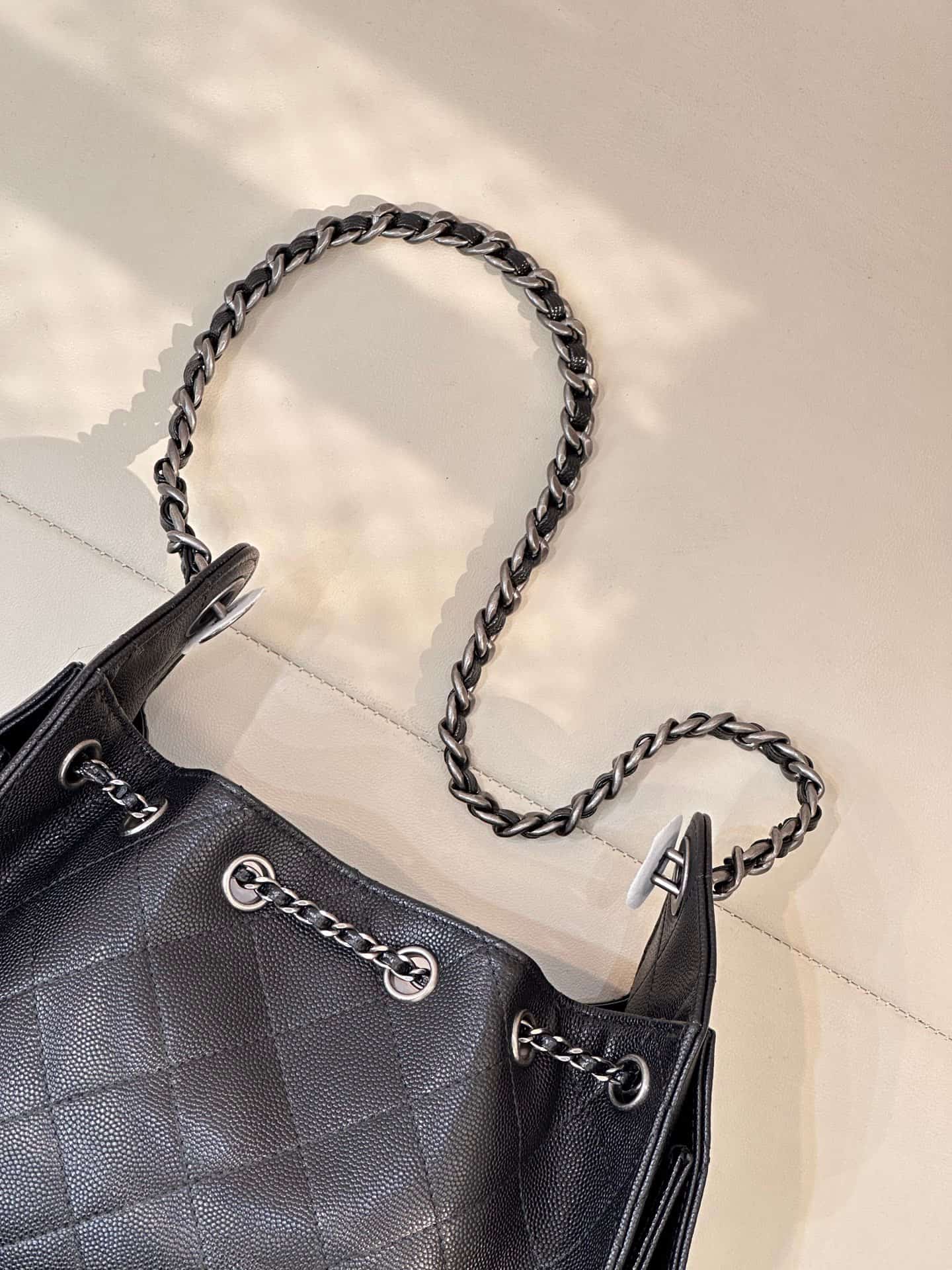 CHANEL 25 Mini Handbag AS5631 Grained Calfskin & Silver-tone Metal Black TOP