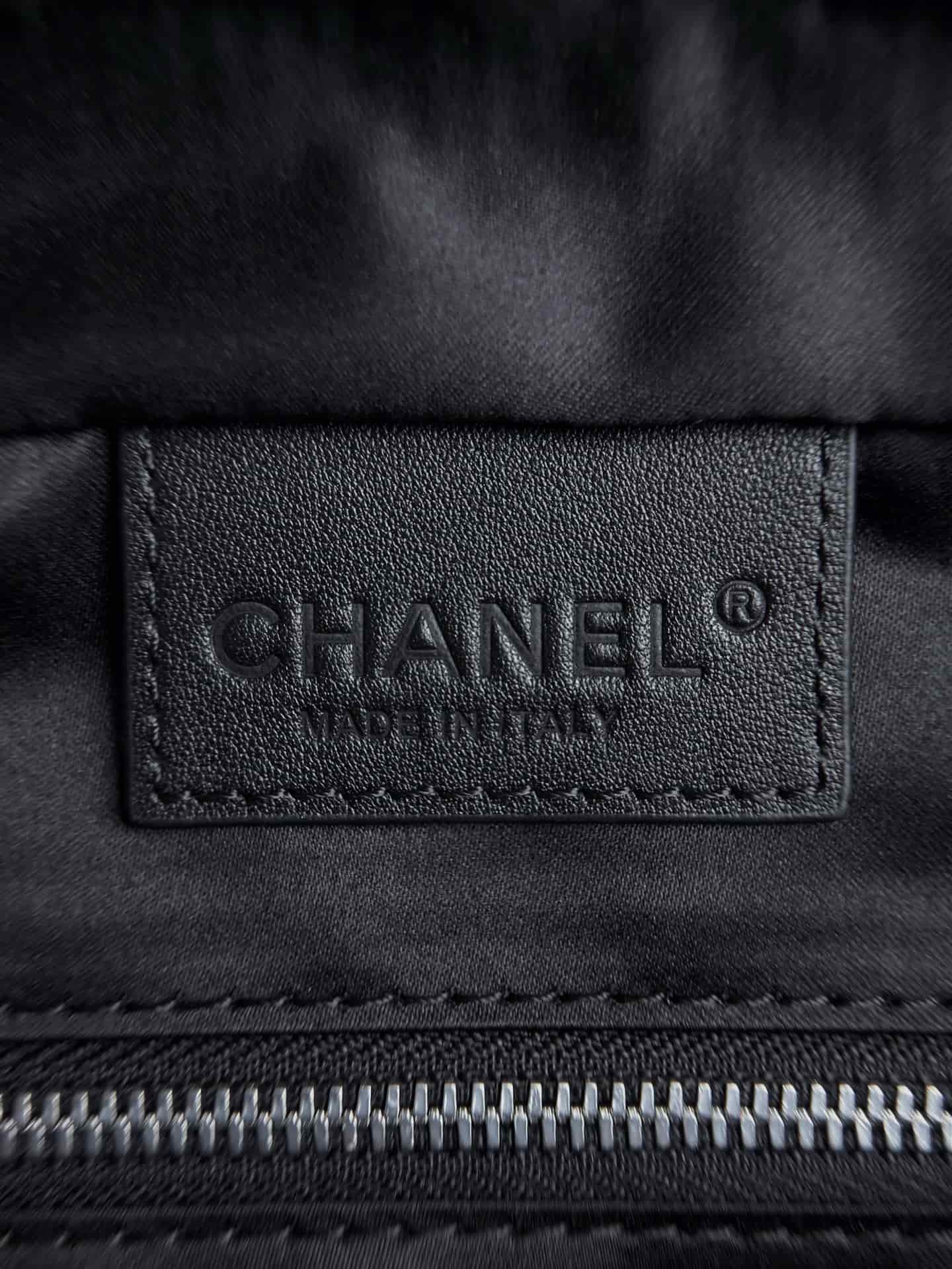 Chanel Large Zipped Pouch Canvas Calfskin & Silver-Tone Metal AP5267 Beige A