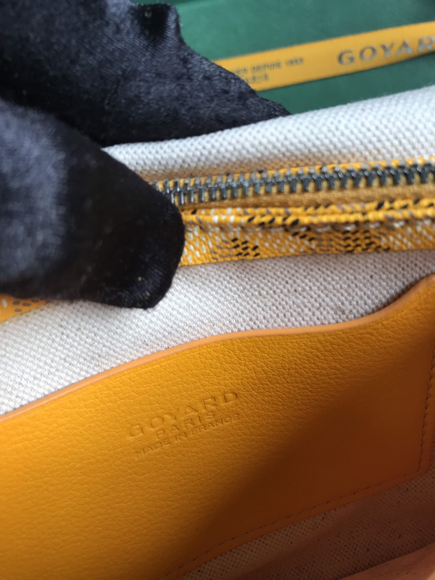 Plumet Pocket Wallet Goyardine Canvas & Chevroches Calfskin Yellow High