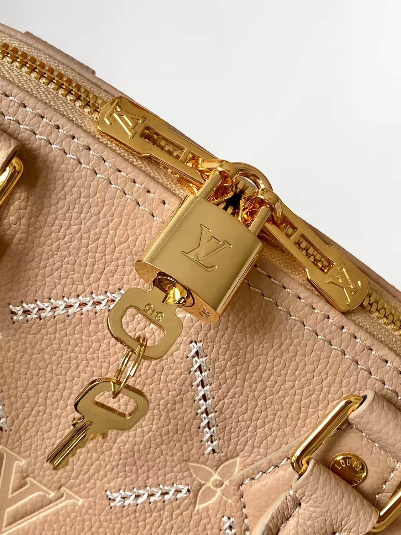 Louis Vuitton Alma BB Hazelnut Couture Monogram Empreinte Leather M28458 High