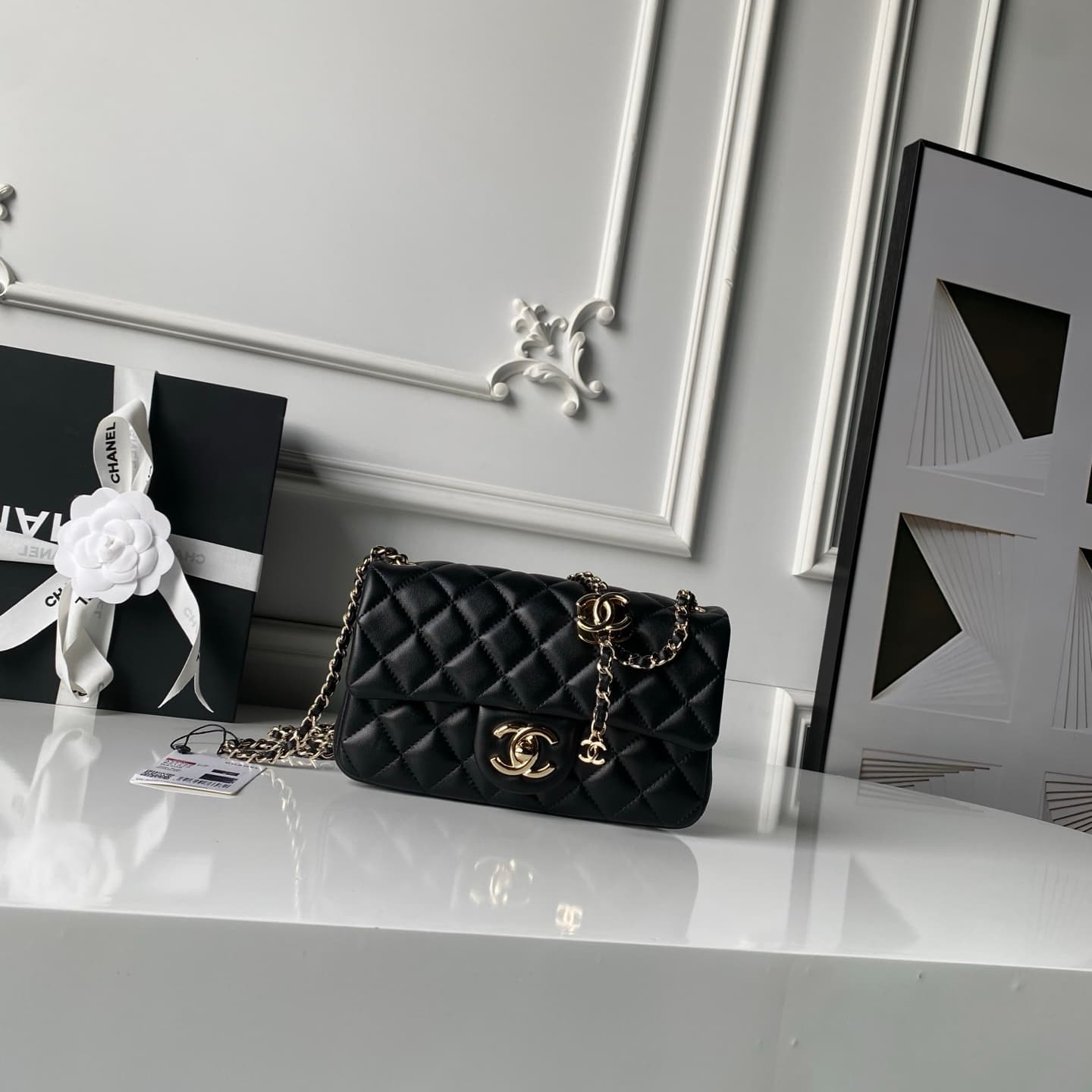 Chanel Classic Flap Bag Lambskin & Gold-Tone Metal AS5759 Black A