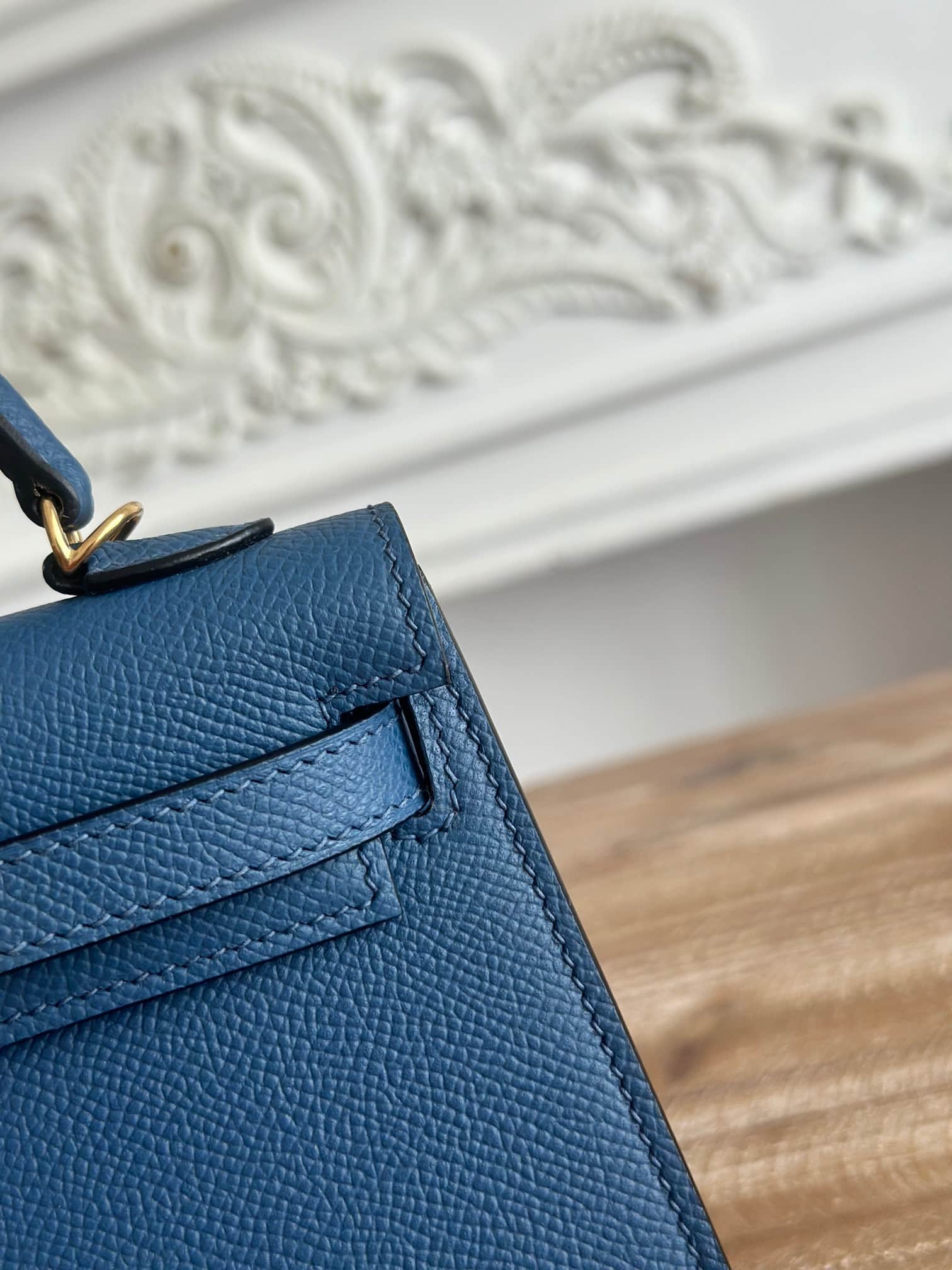 Hermes Kelly Mini II Bag Epsom Leather WAX Deep Bleu High