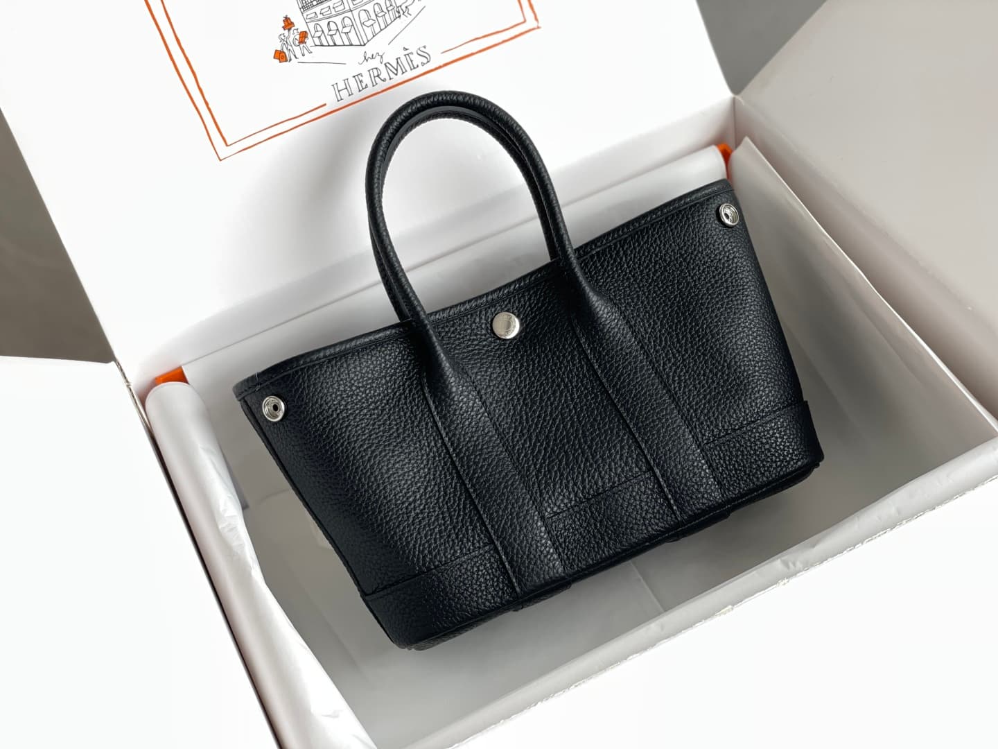 Hermes Garden Party 23 bag in Black Togo Leather WAX High