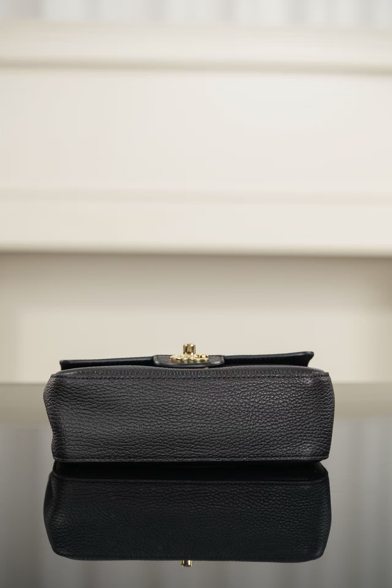 CHANEL Mini flap bag Grained calfskin&gold-tone metal Black AS6573 A