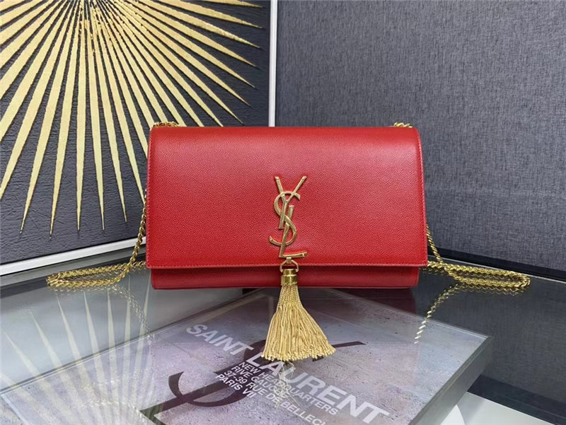 KATE MEDIUM WITH TASSEL IN GRAIN DE POUDRE EMBOSSED LEATHER High