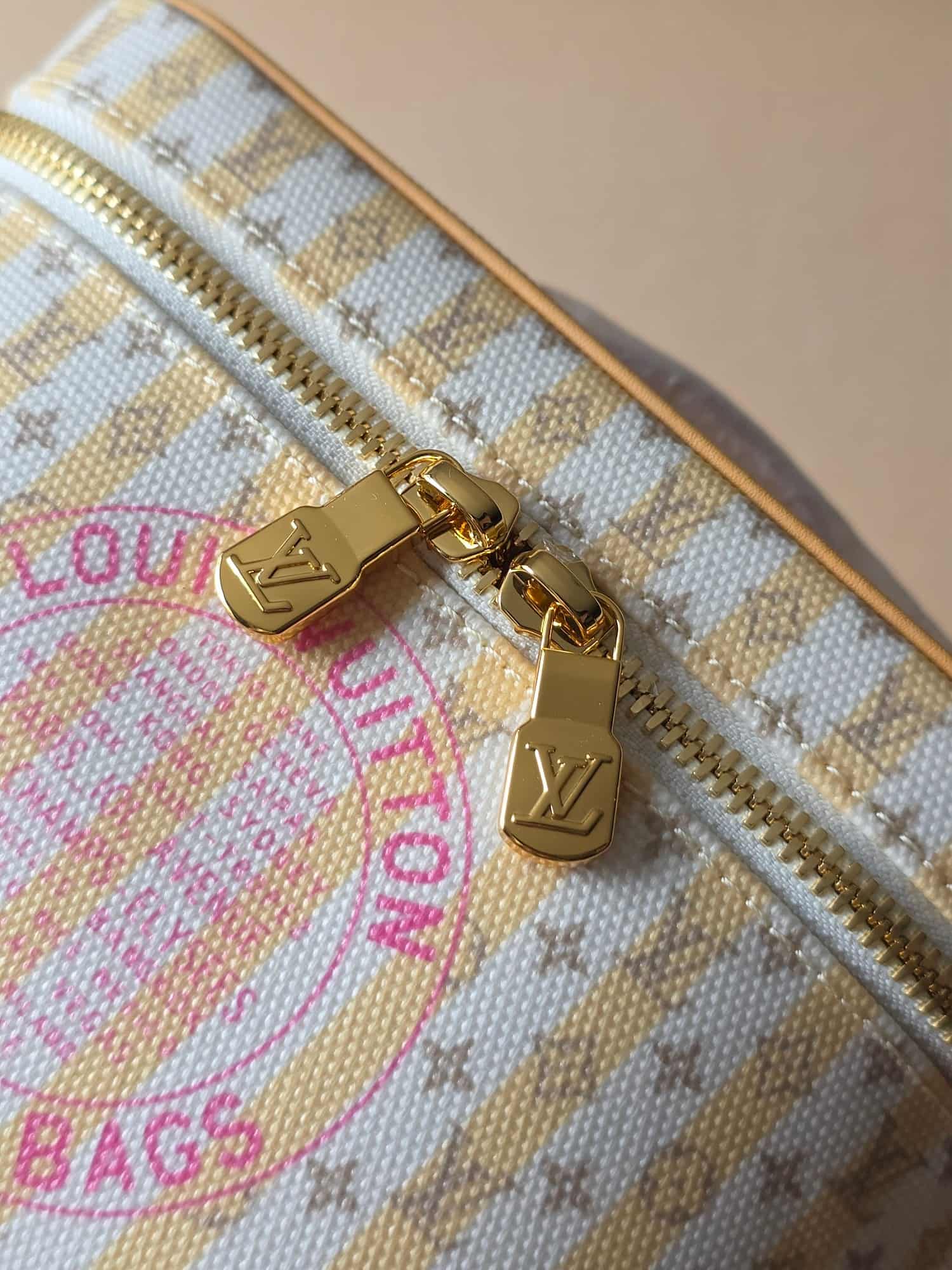 Louis Vuitton Nice Mini Banana Yellow Stamp Linen-and-cotton Canvas M28702 High