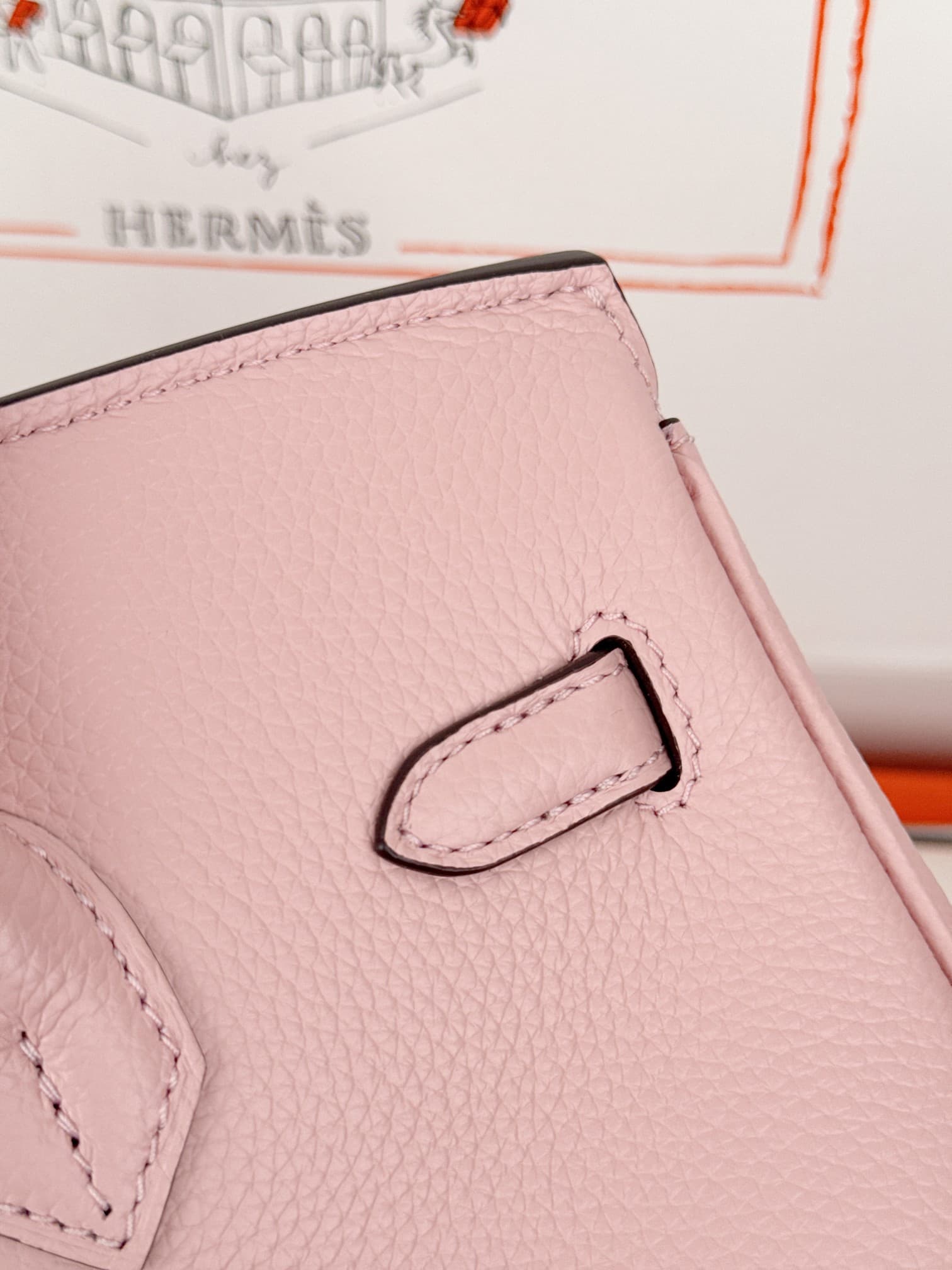 Hermes Birkin 25/30 Bag Togo Calfskin Leather Rose Sakura High