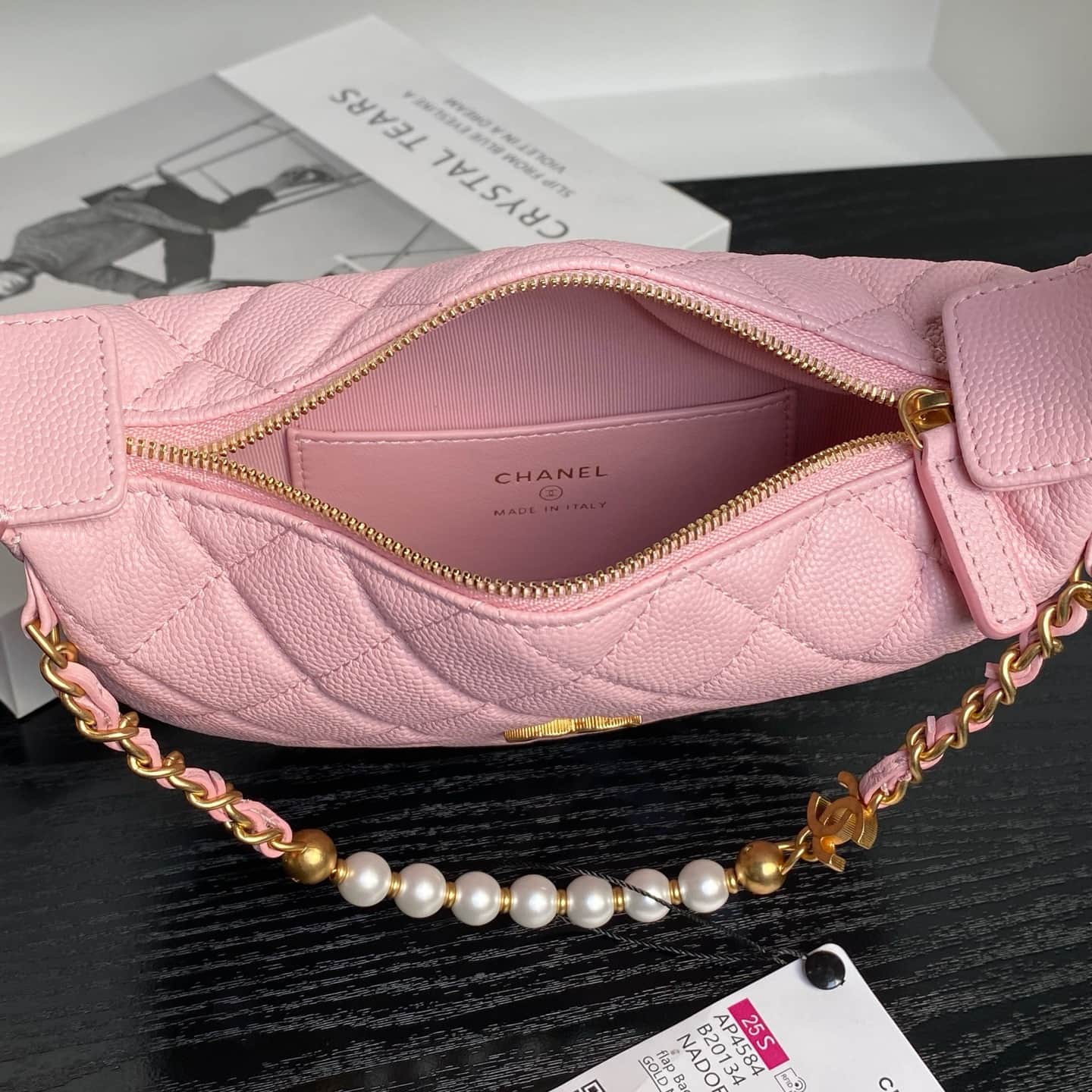 Chanel mini round hobo pouch bag AP4584 Grained Calfskin & gold-tone metal pink high