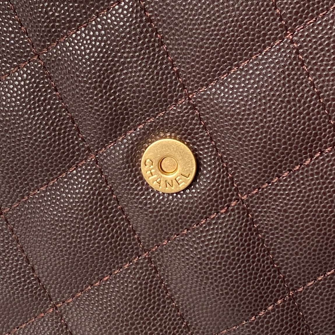 Chanel 25 Small Hobo handbag AS5293 Grained Calfskin &Gold-Tone Metal Drak Brown A