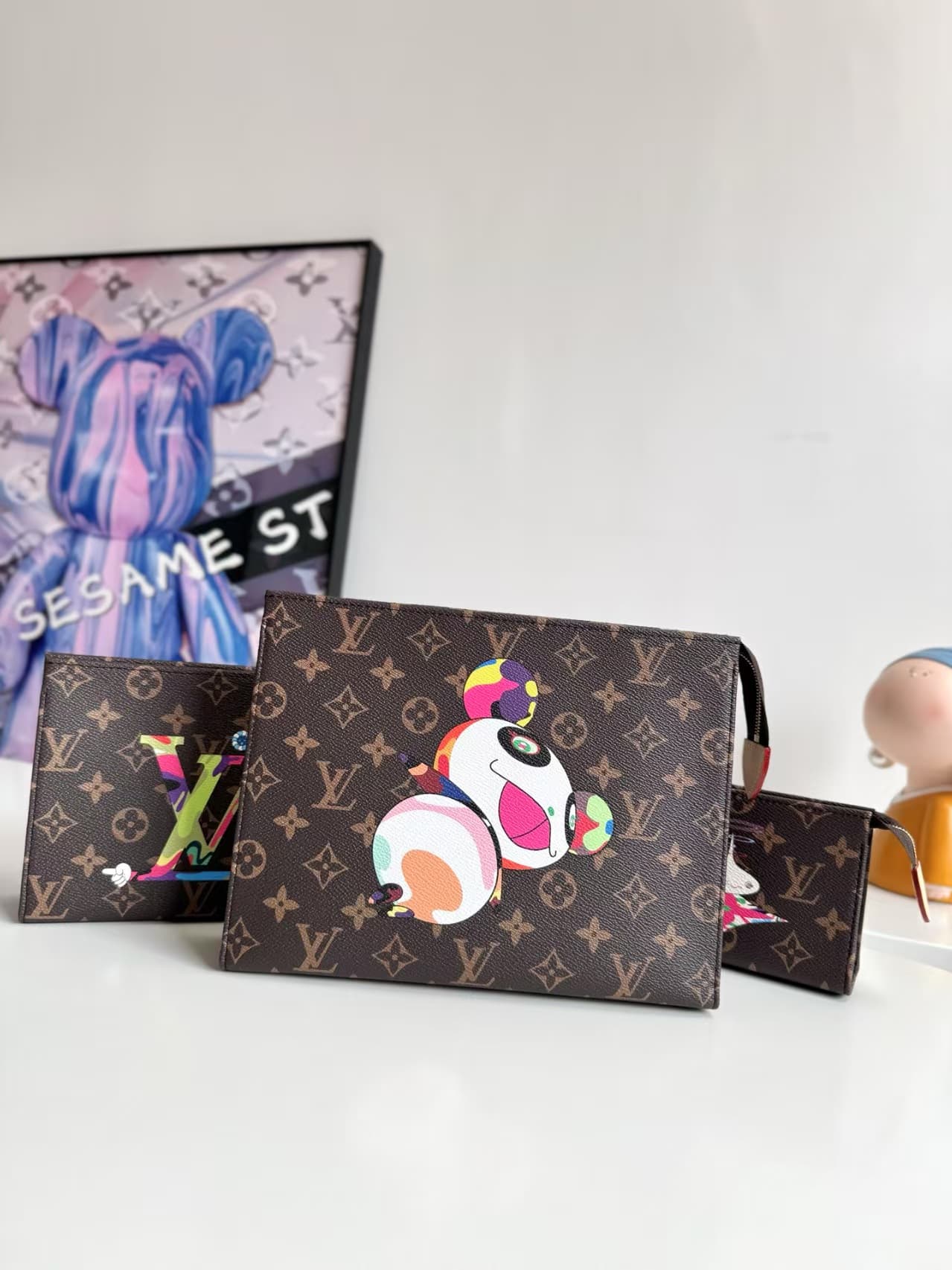 Louis Vuitton x Murakami Trio Toiletry Pouch Monogram coated canvas M13762 High