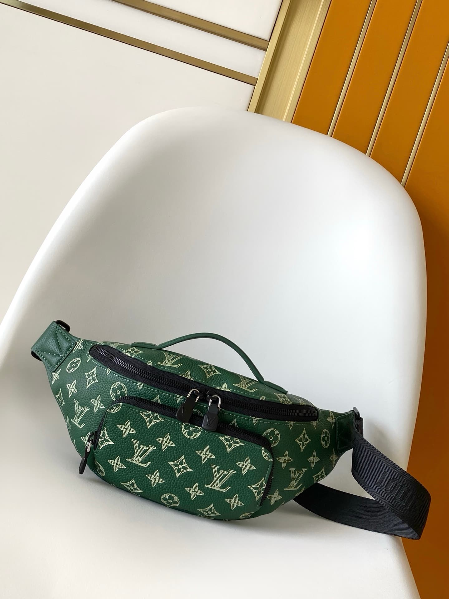 Louis Vuitton Rush Bumbag Forest Green Monogram Shadow calfskin leather M27153 High