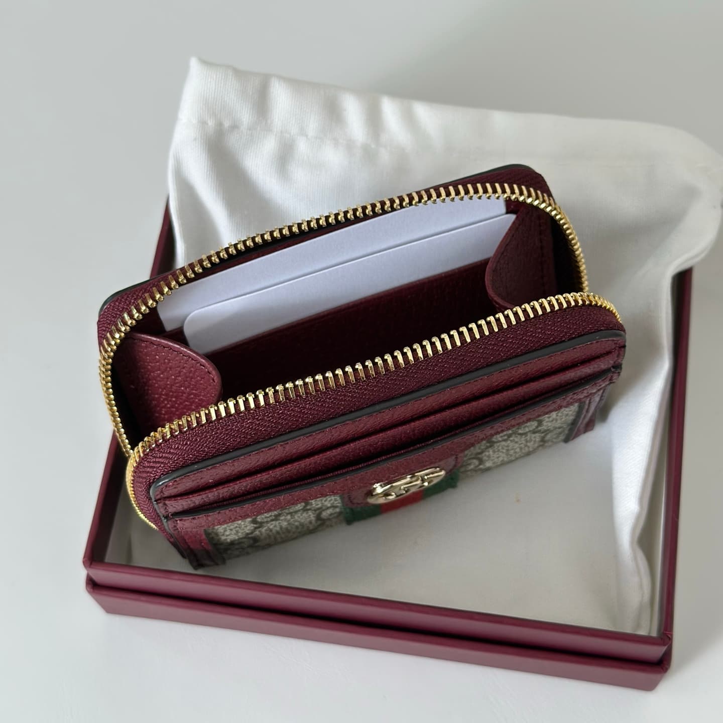 Gucci Ophidia coin zip wallet  Burgundy 838489 High