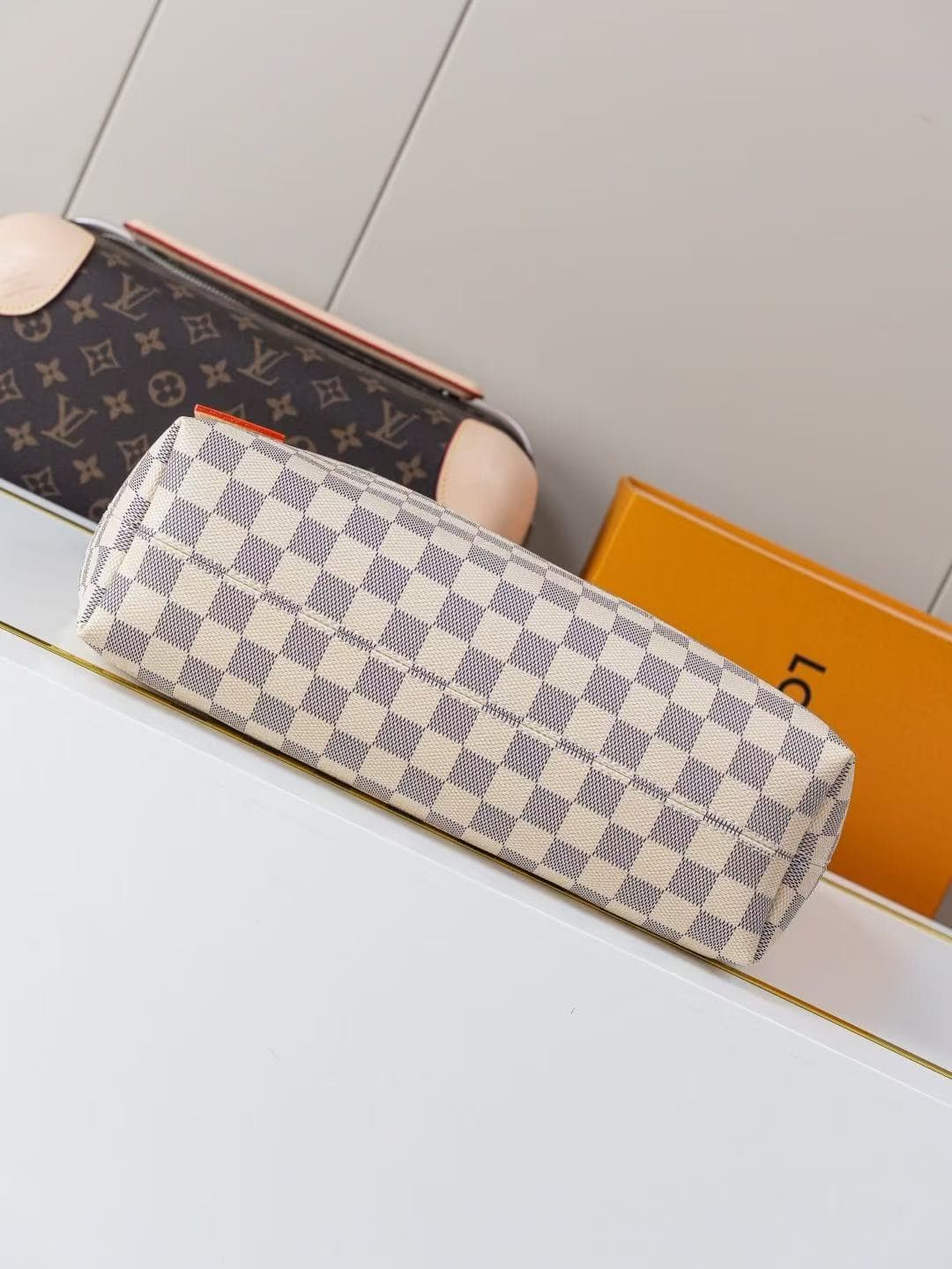 Louis Vuitton Graceful PM Rose Ballerine Pink Damier Azur coated canvas N42249 High