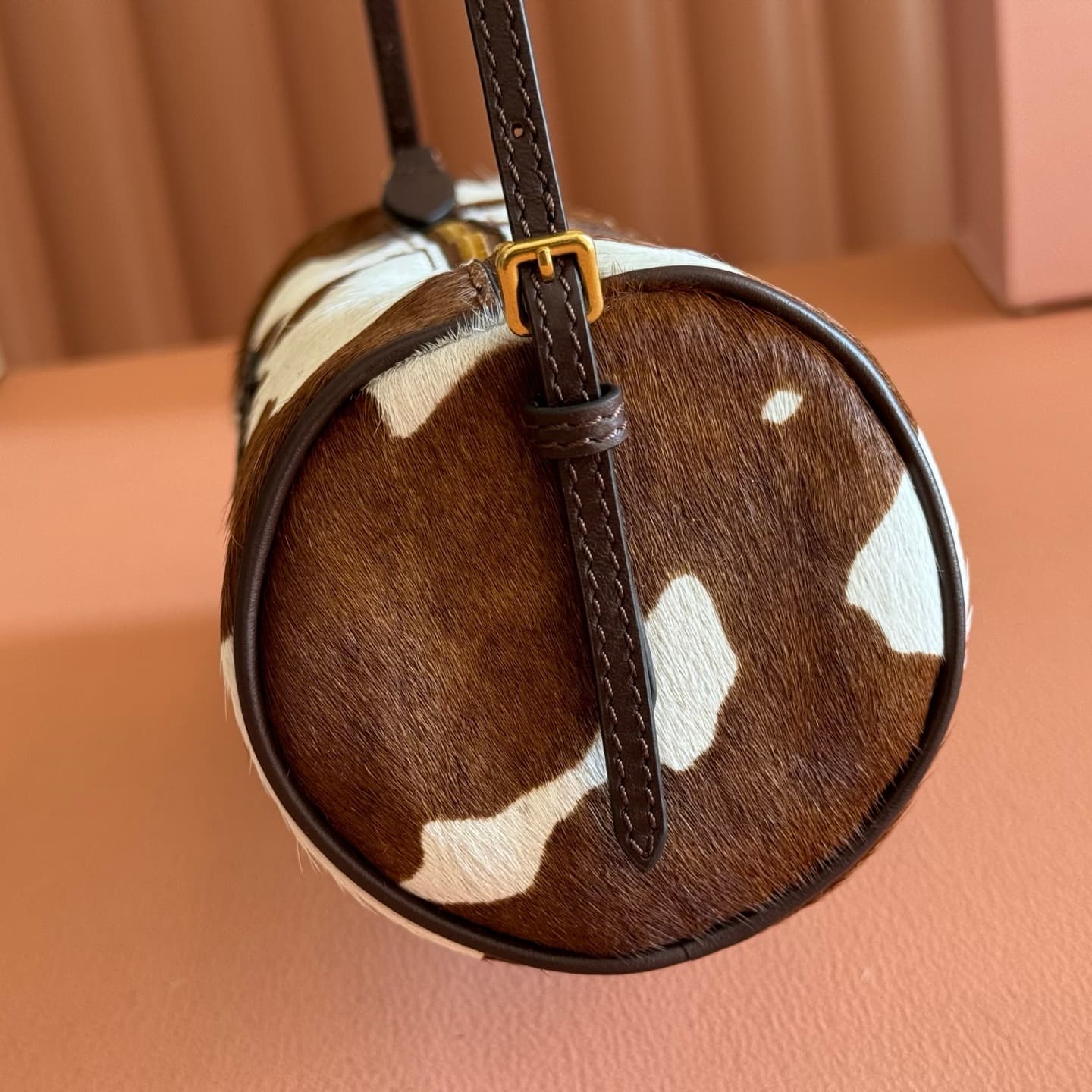 Miu Miu Printed leather pouch White/Burnt Sienna 5NE851 High