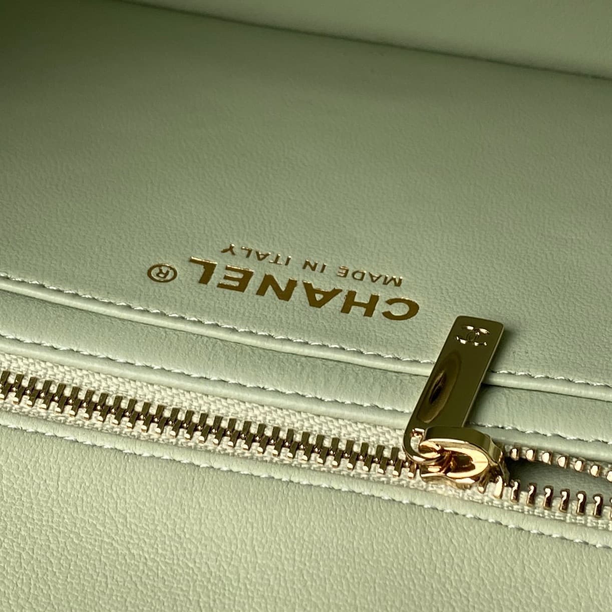 Chanel Classic Flap Bag Lambskin & Gold-Tone Metal AS5756 Light Green High