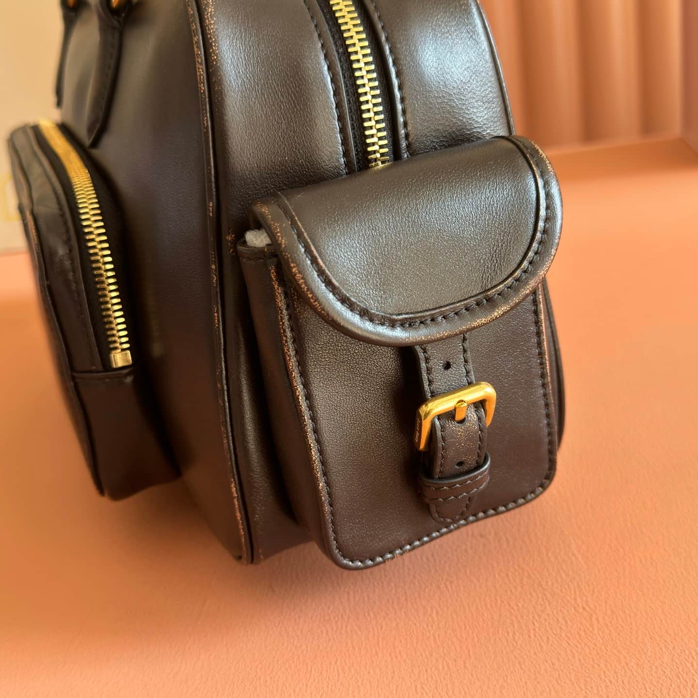 Miu Miu Pocket leather shoulder bag 5BB179 High