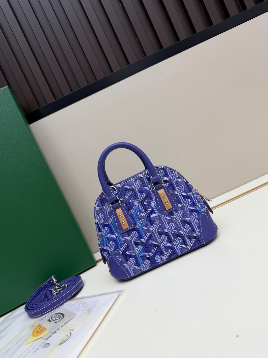 Goyard Vendôme Nano bag in Goyardine coated canvas Blue High