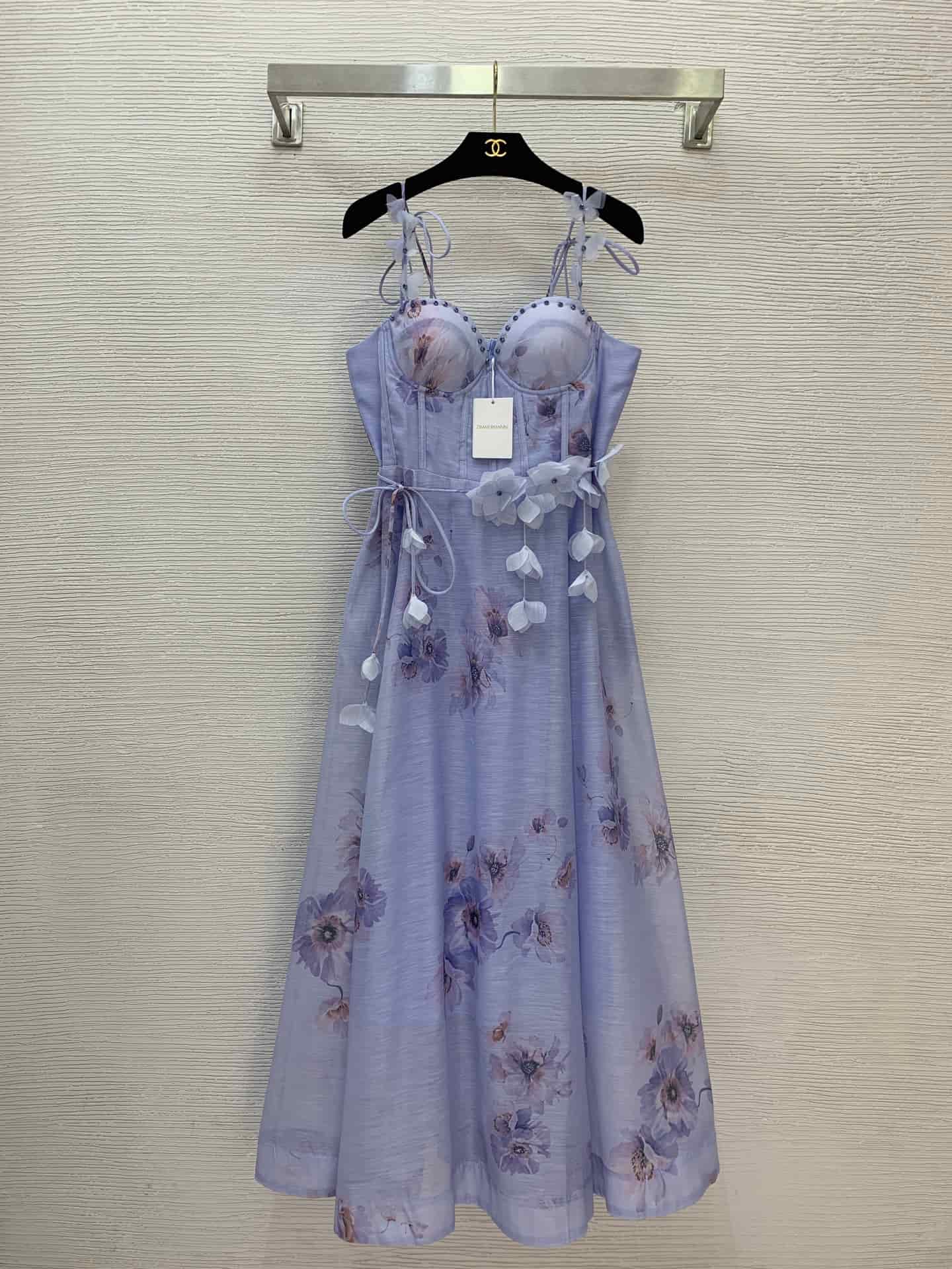 Zimmermann Hypnotic Picnic Belted Appliquéd Floral-Print Dress