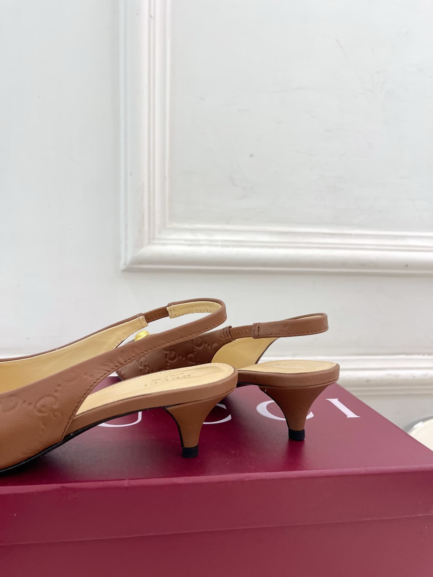 Gucci Erin GG Leather Bit Slingback Pumps Women