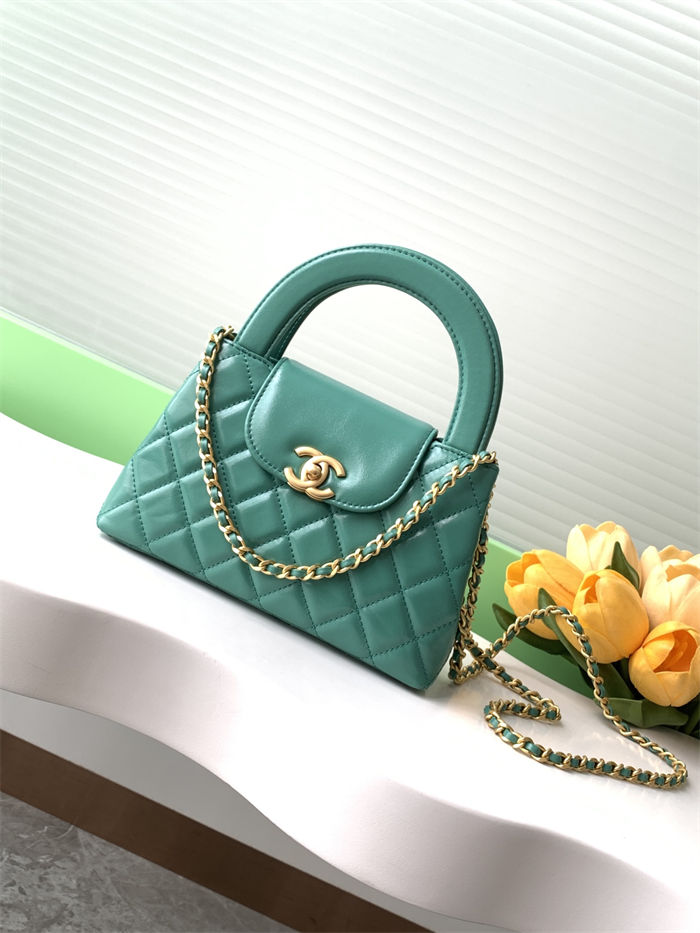 Chanel MINI SHOPPING BAG AS4416 Shiny Aged Calfskin & Gold-Tone Metal Green-Lt A