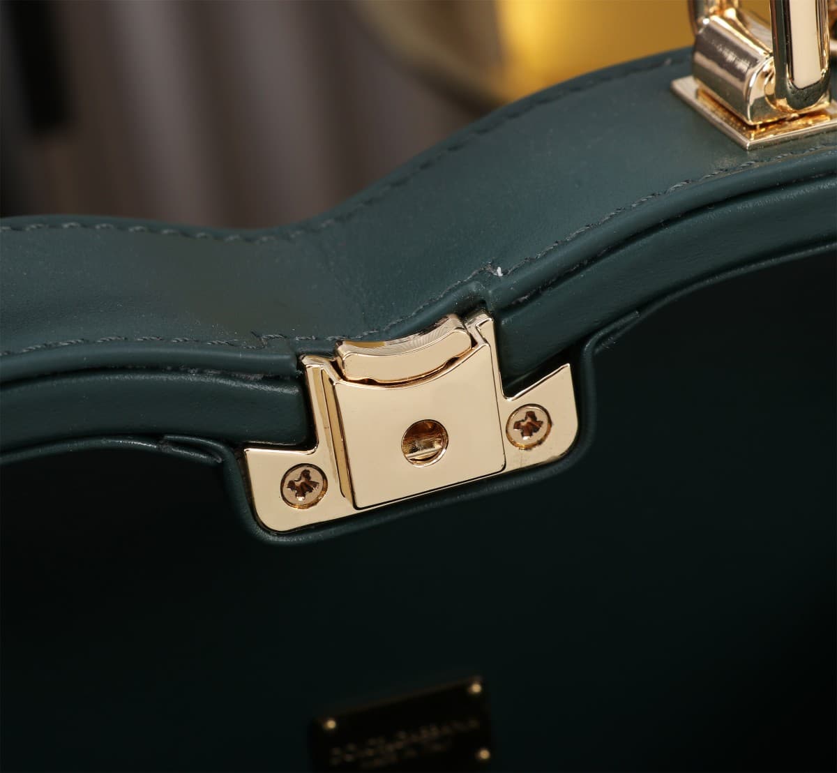 Dolce & Gabbana dark green leather DG Logo handbag high