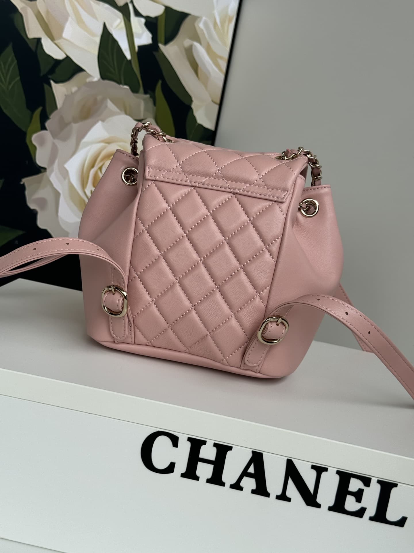 Chanel Small Quilted Duma Backpack Lambskin AS2908 Pink High