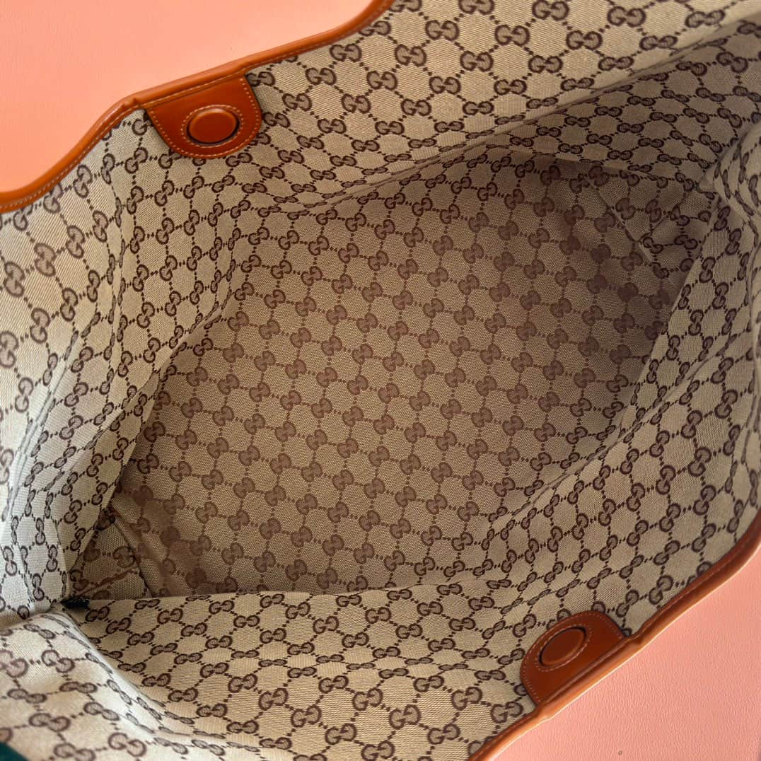 Gucci Giglio large tote bag Dark brown soft glossy leather ‎853971 High