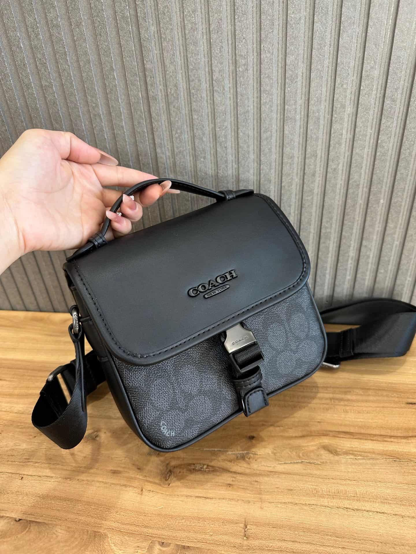 Coach Racer Crossbody Bag In Signature Canvas Black High