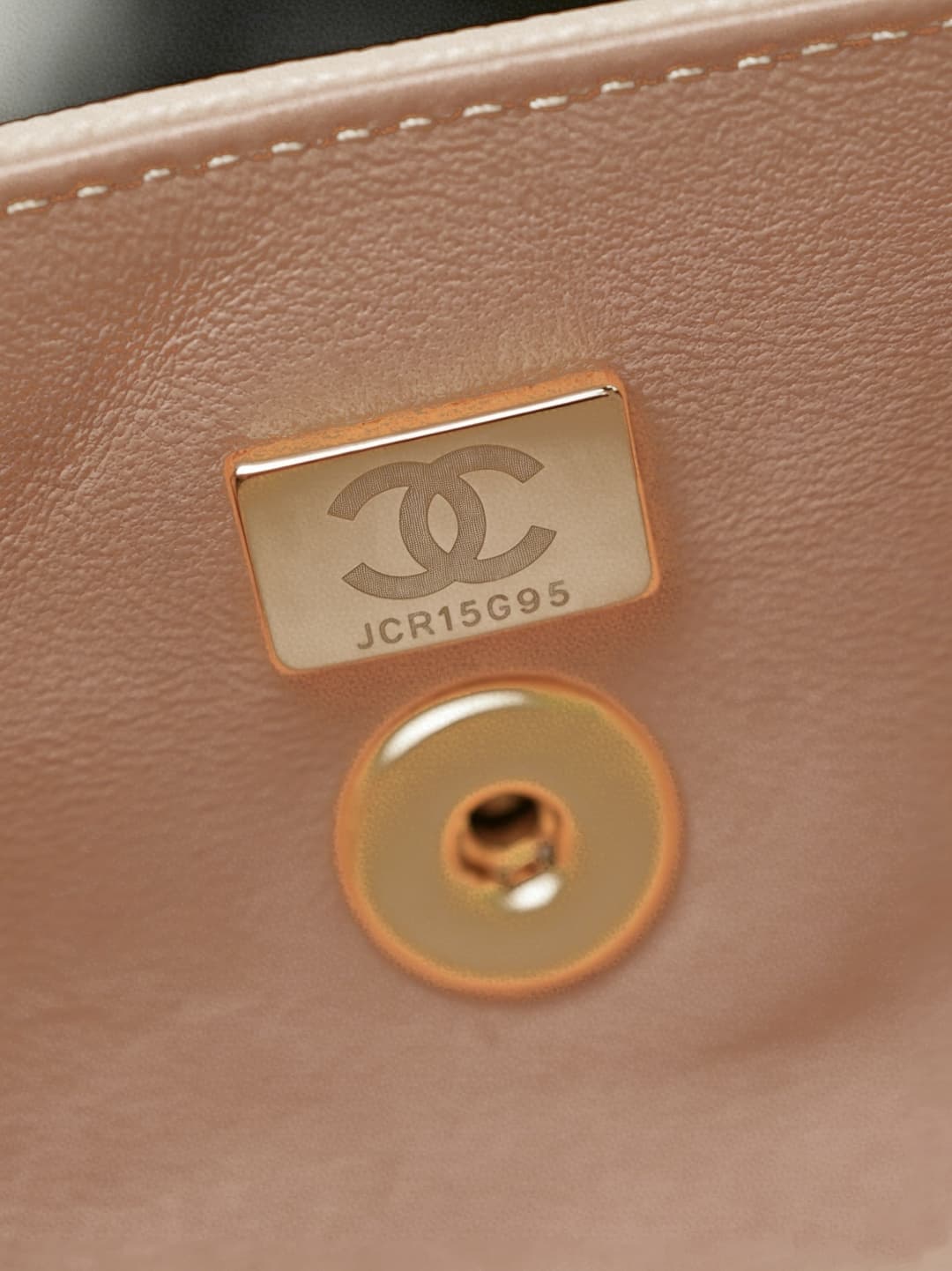 Chanel Small Bowling Bag Grained Shiny Calfskin & Gold-Tone Metal AS6143 Beige High