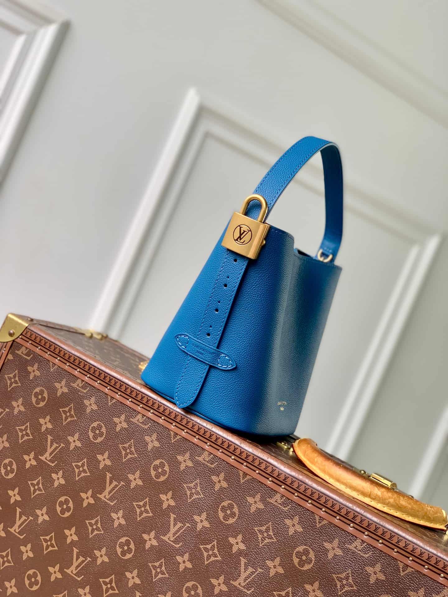Louis Vuitton Lowkey All-in BB Blue Calfskin Leather M25543 High