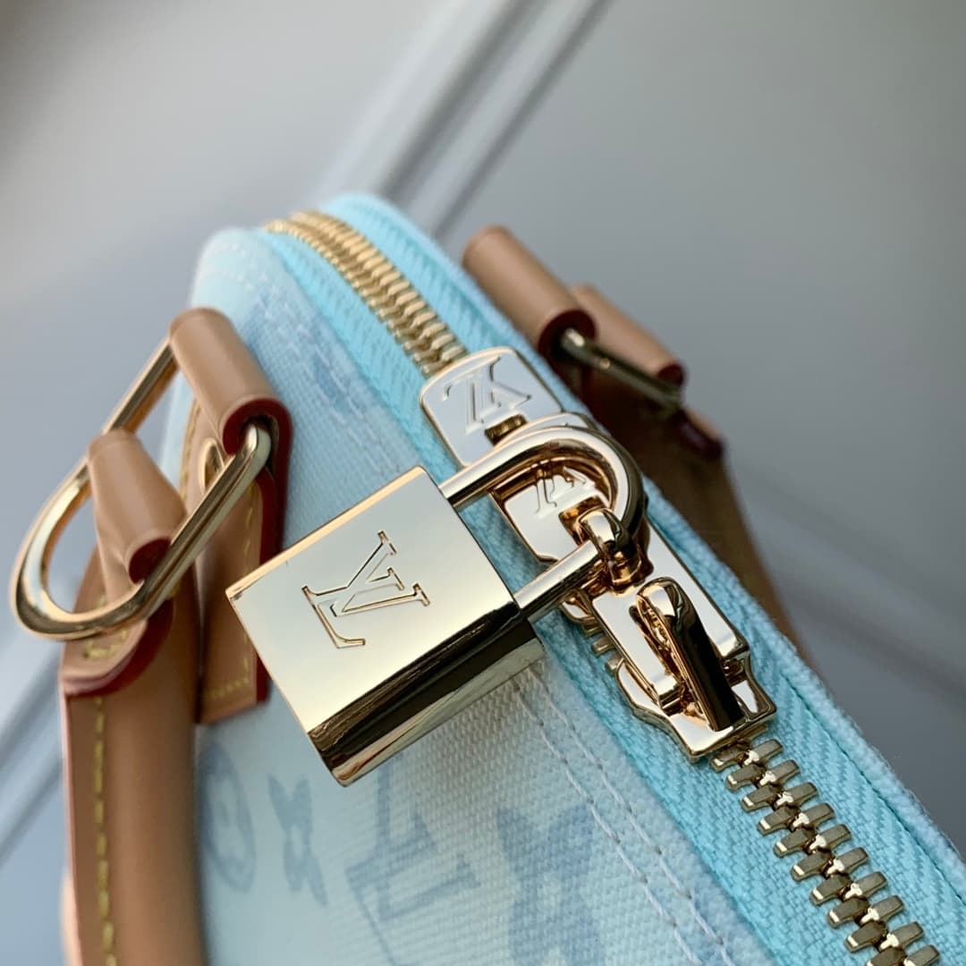 Louis Vuitton Alma BB handbag Monogram canvas in light blue M27526 high