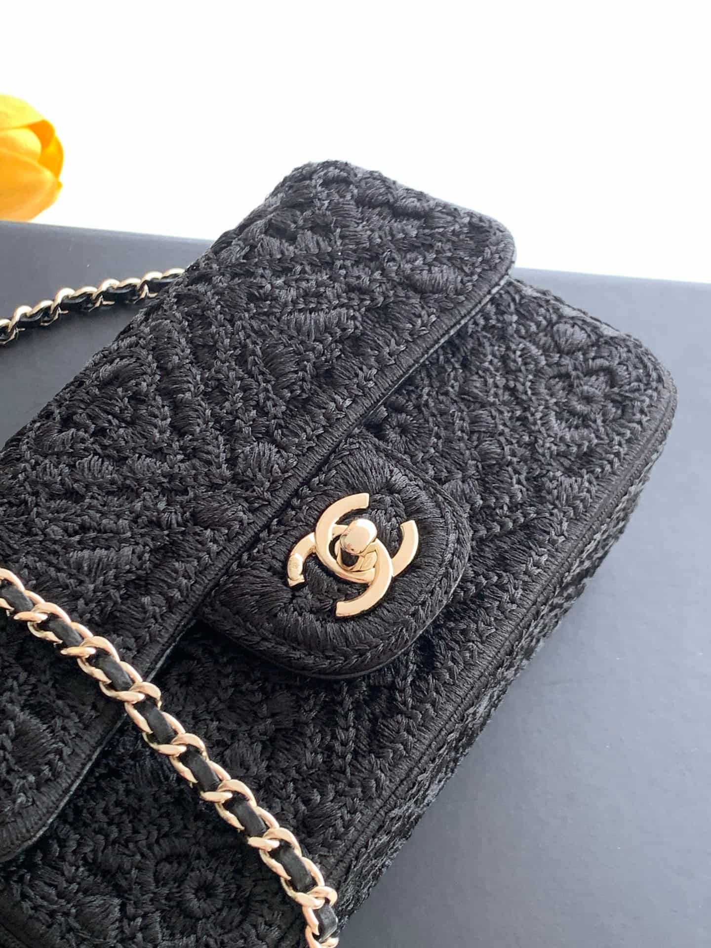 Chanel Small Flap Bag & Gold-Tone Metal Black AS4561 A