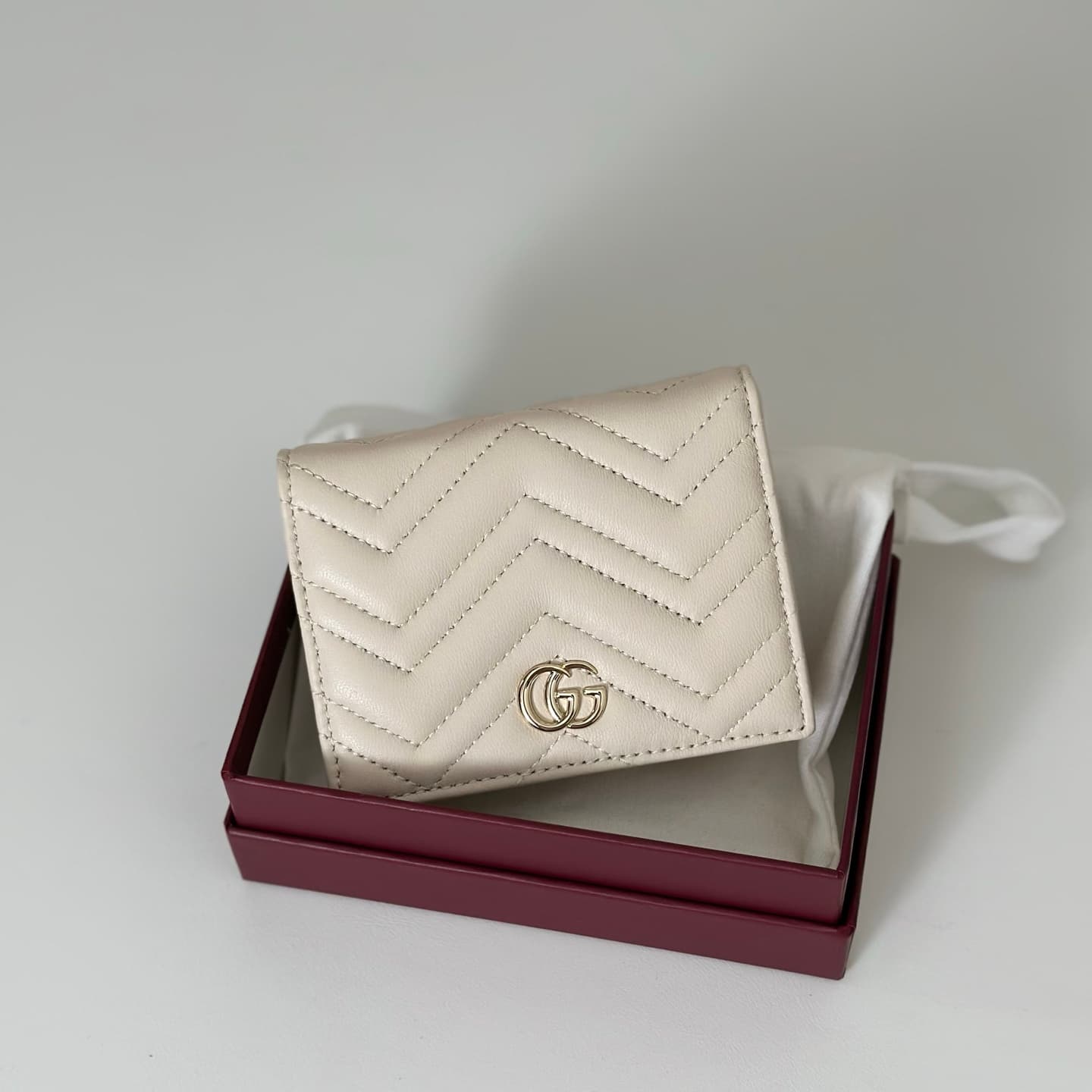 Gucci GG Marmont Small Wallet White 466492 High