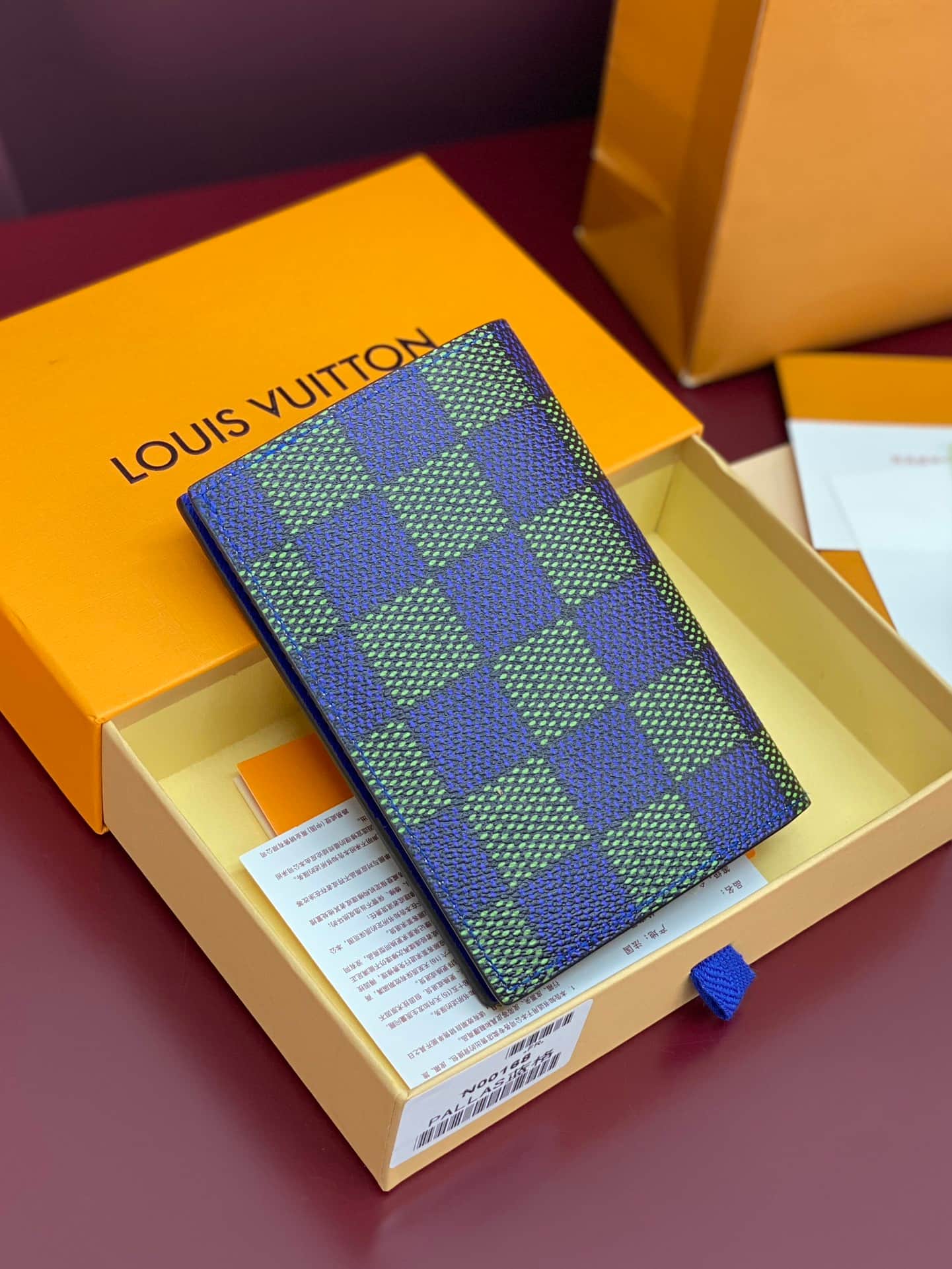 Louis Vuitton Passport Cover Damier Heritage coated canvas N00168 Blue Green High