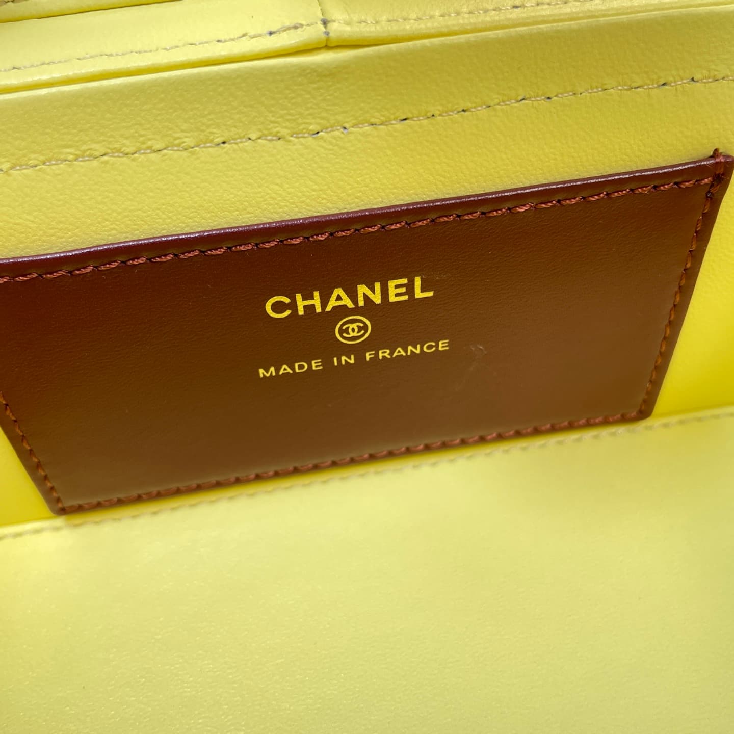 Chanel Long Vanity with Leather Strap Grained Shiny Calfskin & Gold-Tone Metal Yellow AP5067 A