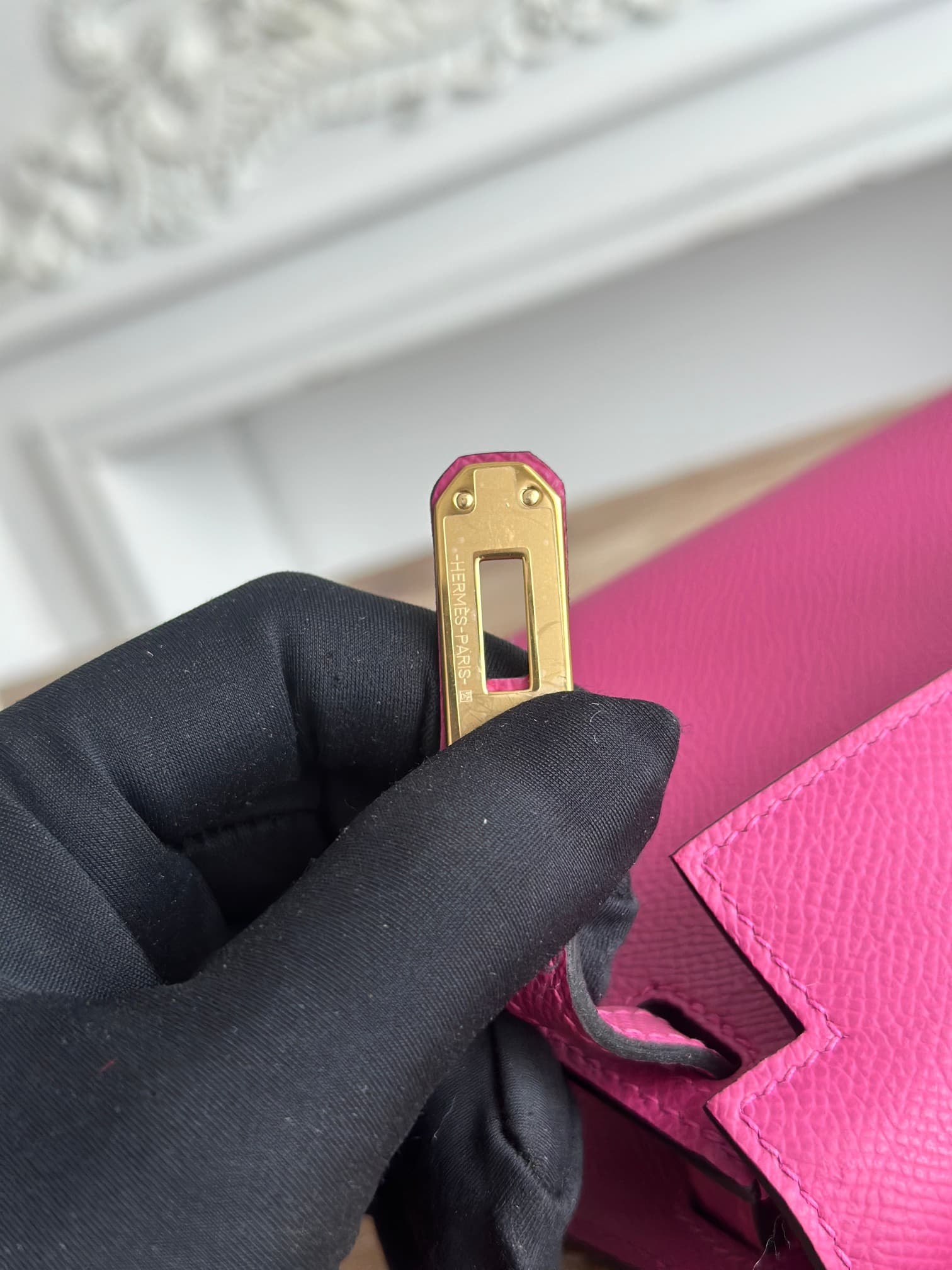 Hermes Kelly Mini II Bag Epsom Leather WAX Rose Pourpre High