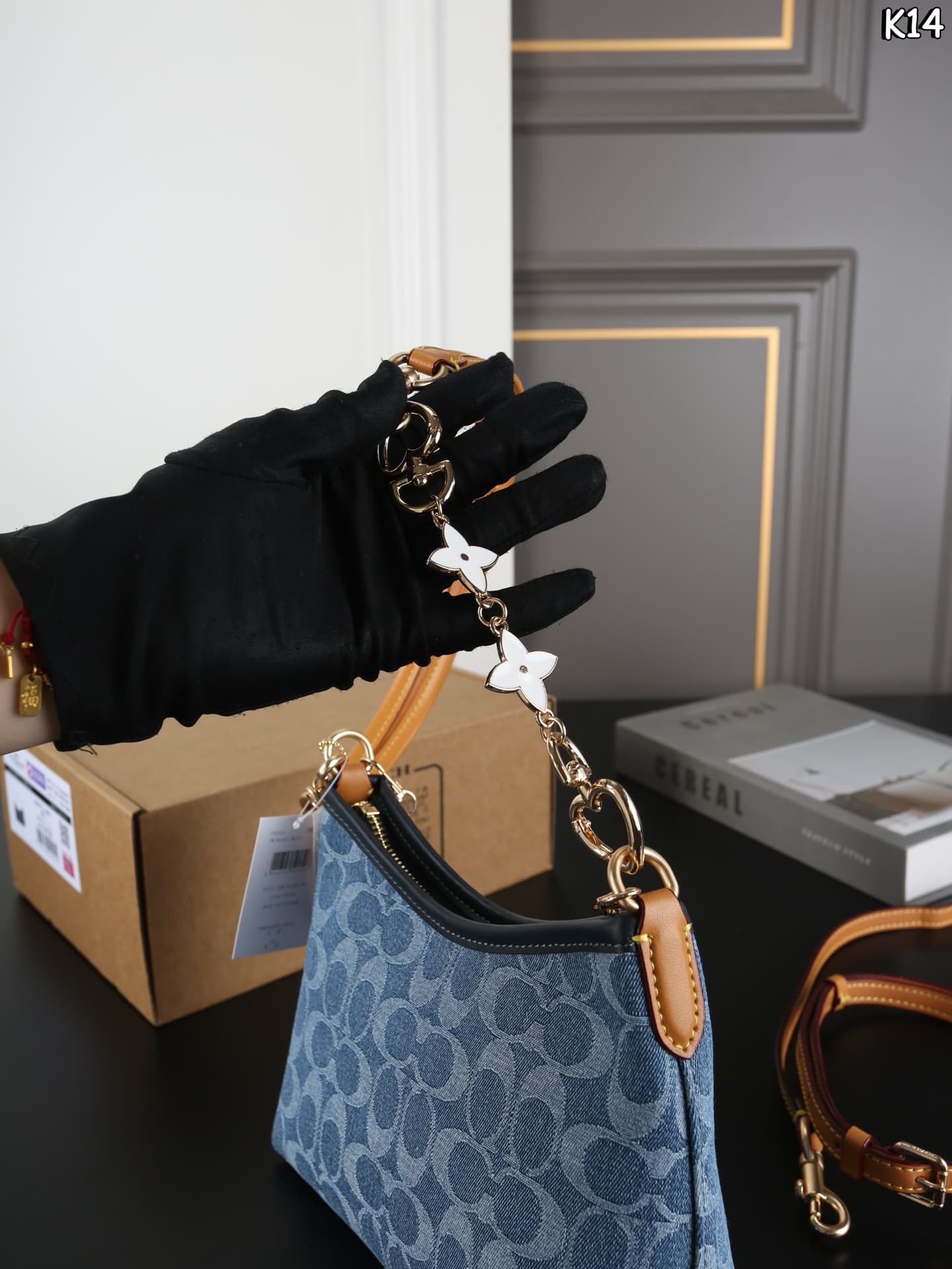 Coach Laurel Small Shoulder Bag Signature Denim  High