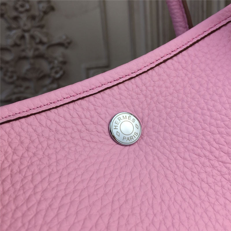 Hermes Garden Party 30/36 Bag Calfskin In Pink High