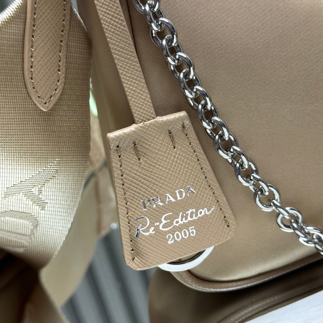 Prada Re-Edition 2005 Nylon bag 1BH204 Beige High