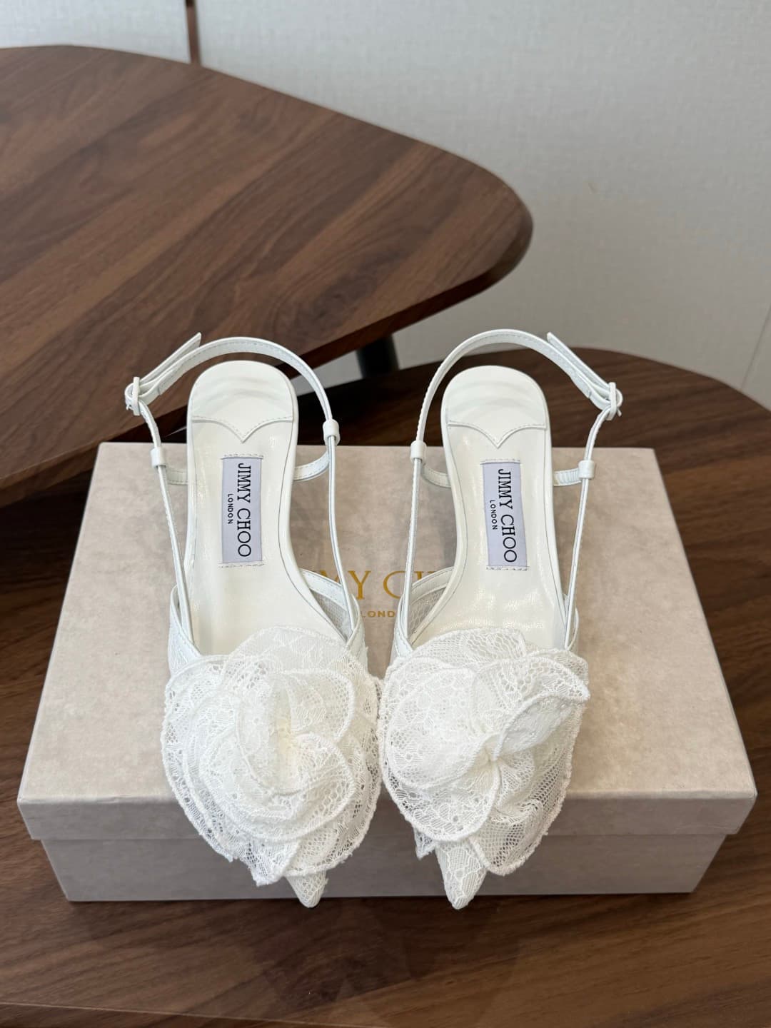 Jimmy Choo Lace Floral Appliqué Slingback Pumps Women
