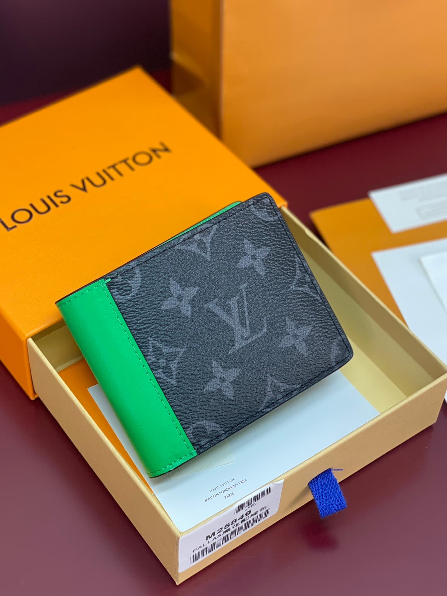 Louis Vuitton Slender Wallet Monogram Eclipse coated canvas M25849 Bamboo Green High