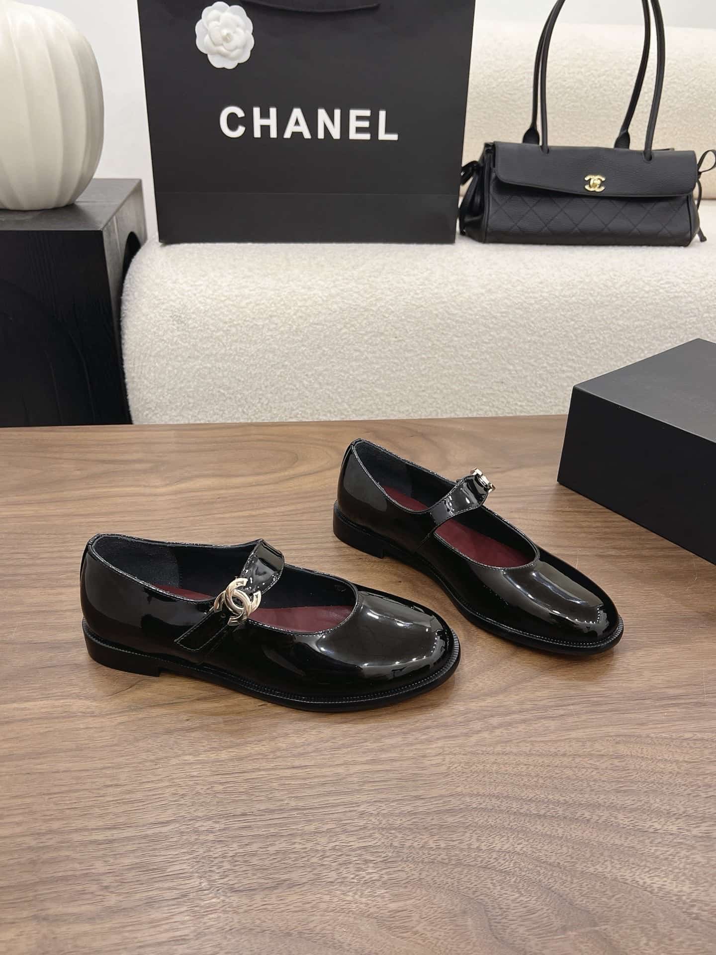 Chanel Mary Jane Flats Shoes Women
