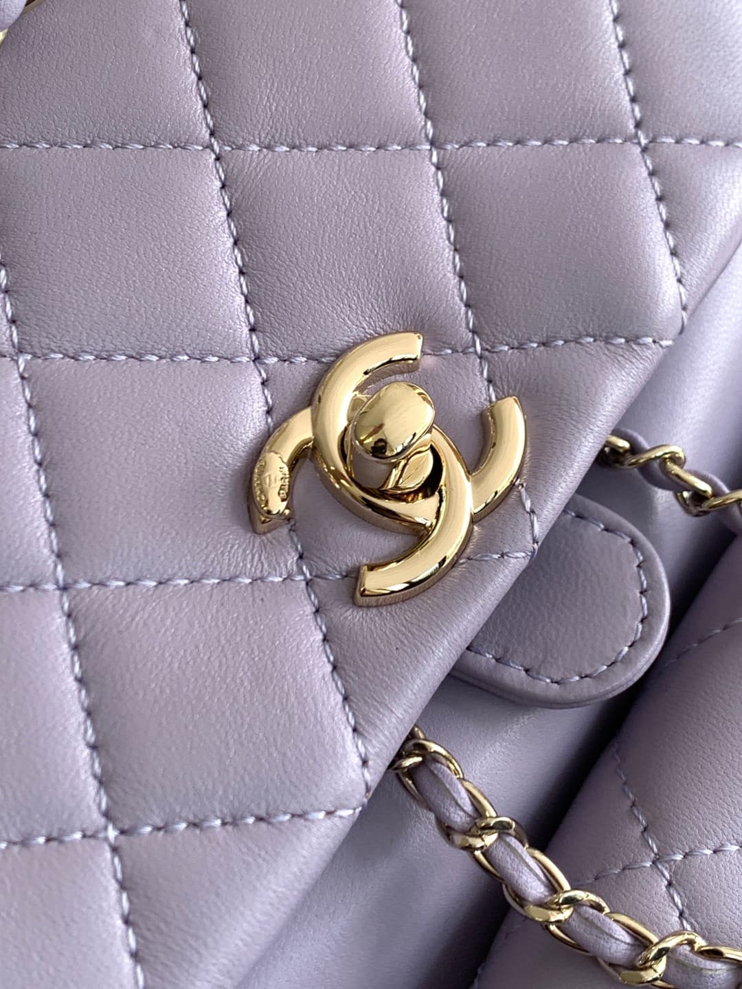 Chanel Medium Quilted Duma Backpack Lambskin AS3618 Purple A