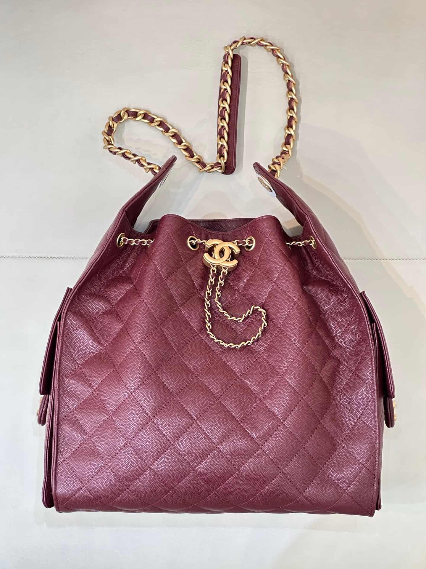 Chanel 25 Medium Hobo handbag AS5311 Grained Calfskin & Gold-tone Metal Burgundy TOP